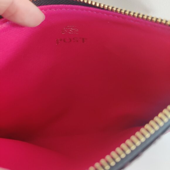 Snakeskin print leather clutch or makeup bag NEW - Picture 2 of 2